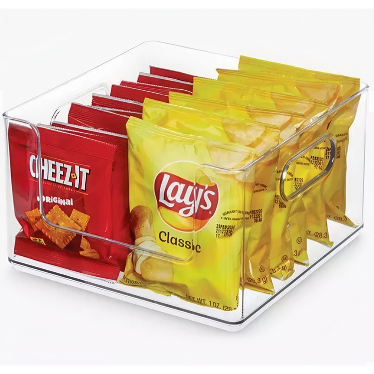 Pantry basket, THE HOME EDIT OPEN FRONT STACKING BIN, 25,4 x 25,4x H 15,2 cm, Transparent