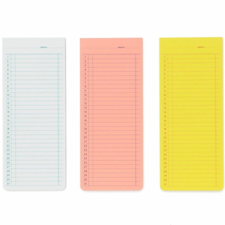 Memo Stickers, PENCO STICKY PAD MONTHLY, 7,4 x H 18 cm