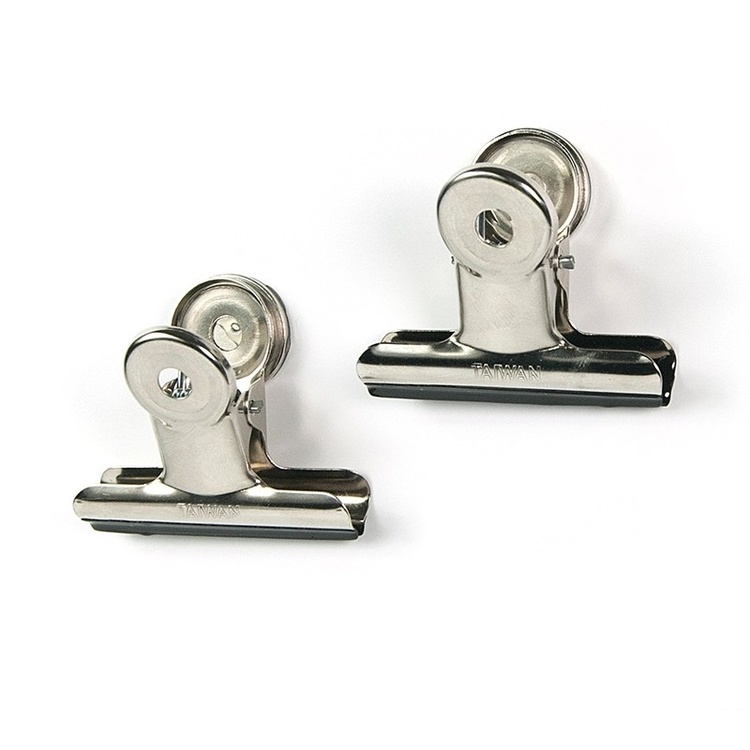 Magnetic clip, Set of 2, GRAFFA XL, 5 x 4,8 x H 3,3 cm, Chrome-plated 