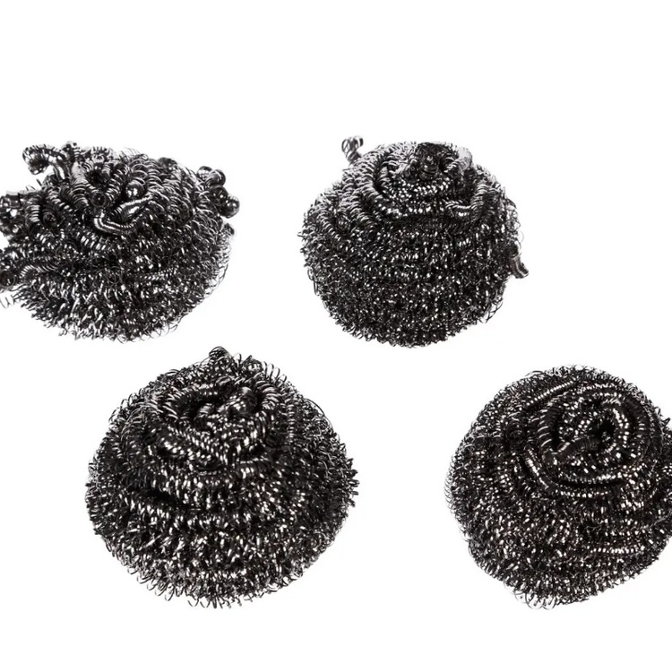Scrubbing Sponges, Set of 4, ÉPONGES SPIRALES, 6 x H 4 cm, Silver