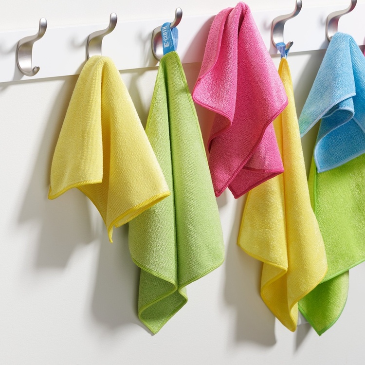 Cleaning cloths ,Set of 4, GENERAL PURPOSE CLOTHS, 32 x 32cm, Yellow /Green / Blue / Pink
