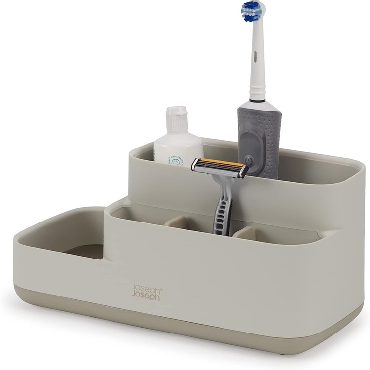 Bathroom Organiser, EASY STORE CADDY ECRU, 25 x 12 x H 11,6 cm, Joseph Joseph, Lifgt Grey