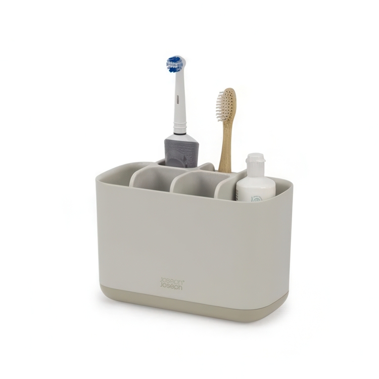  Organiser for electric toothbrushes, EASY STORE ECRU, 25 x 12 x H 11,6, Joseph Joseph, Light Grey