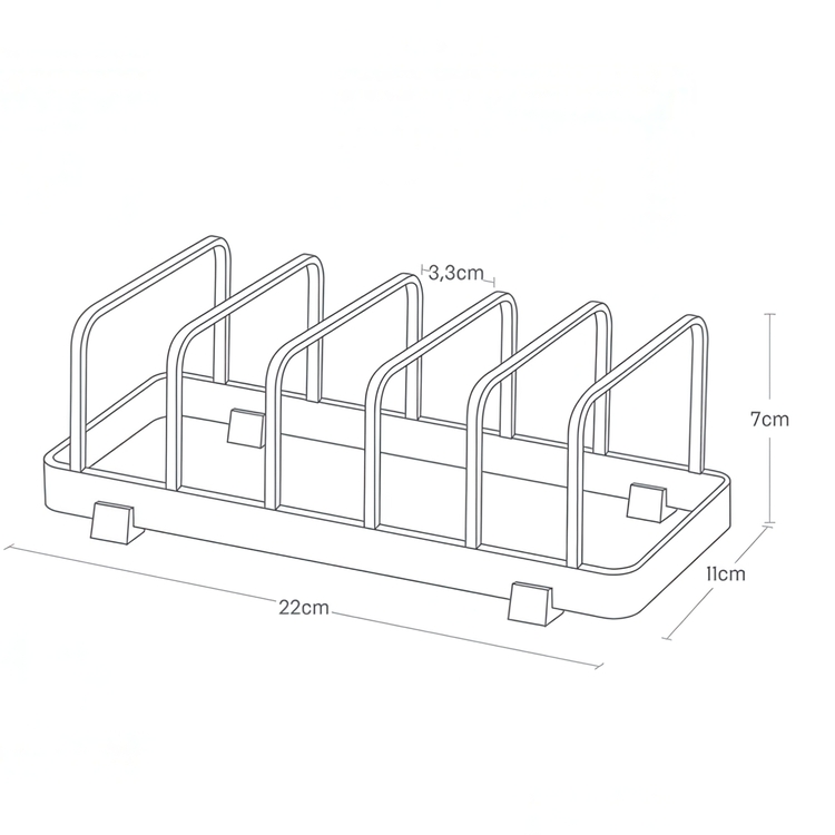 Plate Organiser, TOWER DISH STAND, 22 x 11 x H 7 cm, Yamazaki