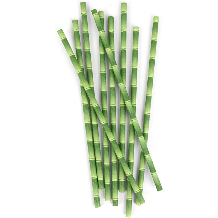 Drinking Straws, Big Pack 144psc, BAMBOO PAPER STRAWS, 20 cm, Green