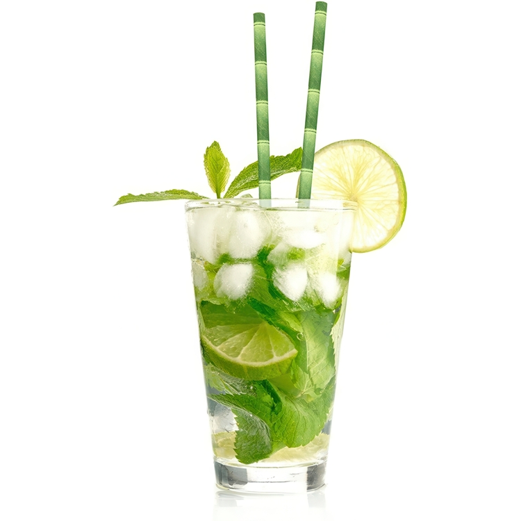 Drinking Straws, Big Pack 144psc, BAMBOO PAPER STRAWS, 20 cm, Green