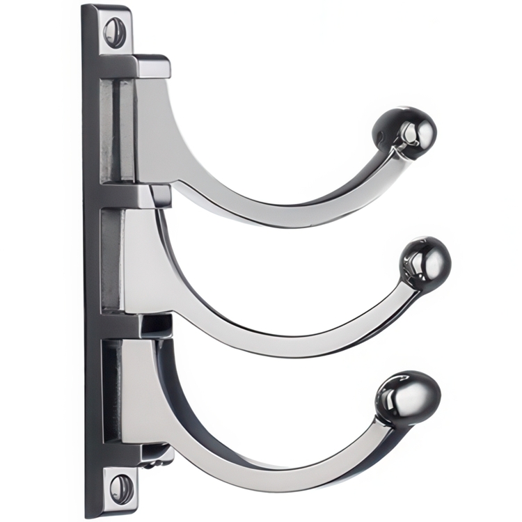 Swivel hook, triple, BESLAGSBODEN, Chrome 