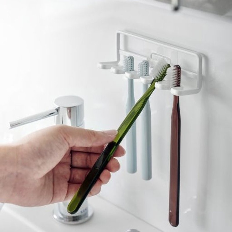 Toothbrush holder, Adhesive, TOWER FILM HOOK, Yamazaki, White