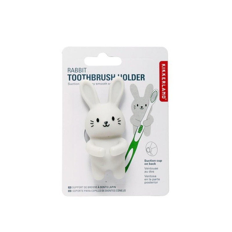 Toothbrush holder with suction, RABBIT, 4 x 5 x H 6 cm, Grey