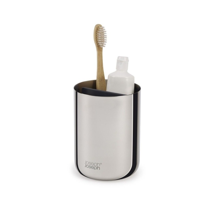 Caddy for electric toothbrushes, EASY STORE LUXE, Ø 9 x H 11,7 cm, Joseph Joseph, Stainless Steel 