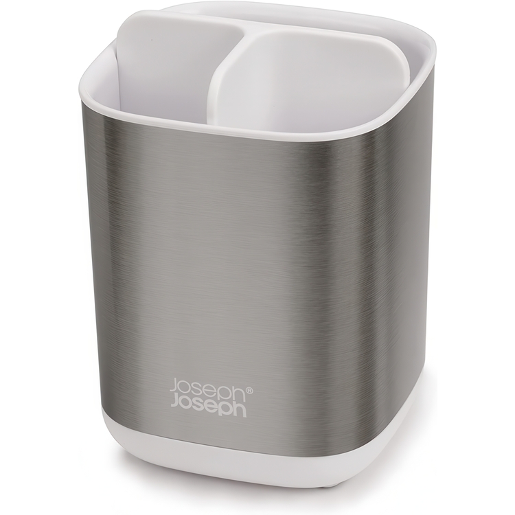  Caddy for electric toothbrushes, EASY STORE STEEL, 9 x 9 x H 12,7 cm Joseph Joseph, Steel / White