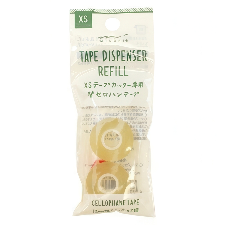 Tape mini, Swt of 2, MIDORI REFILL XS, Clear