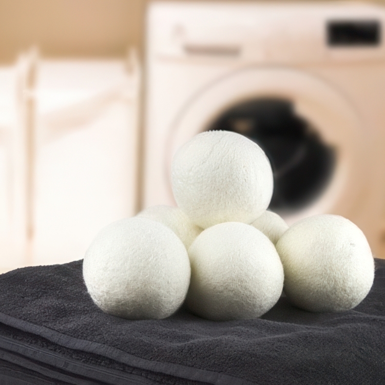 Drying balls in wool for the dryer, Set of 3, SFERE DI LANA, Ø 7 cm, White