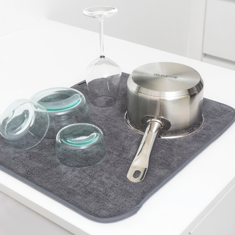 Dish Drying Mat, BRABANTIA MICROFIBRE , 47 x 40 cm, Dark Grey