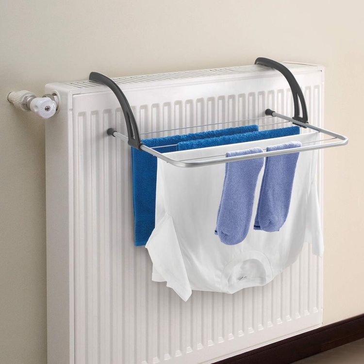 Drying rack, FAVONIO, 51 x 38 x H 17 cm, Silver / Black
