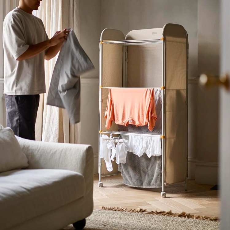Laundry Drying Rack, ECLIPSE INDOOR AIRER, Joseph Joseph, Beige-grå