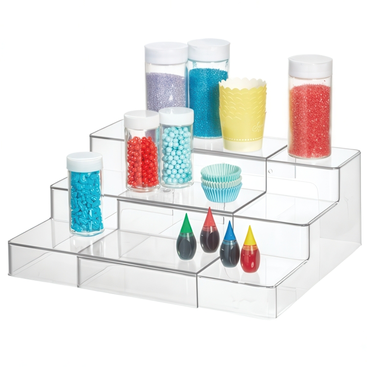 Expandable Shelf, THE HOME EDIT 3-TIER SHELF, 27 to 49 cm, Clear