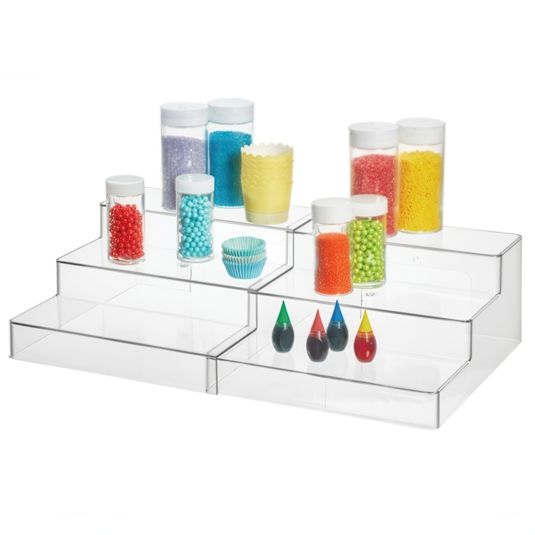 Expandable Shelf, THE HOME EDIT 3-TIER SHELF, 27 to 49 cm, Clear
