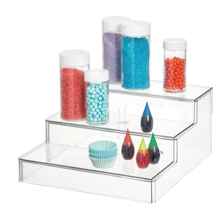 Expandable Shelf, THE HOME EDIT 3-TIER SHELF, 27 to 49 cm, Clear