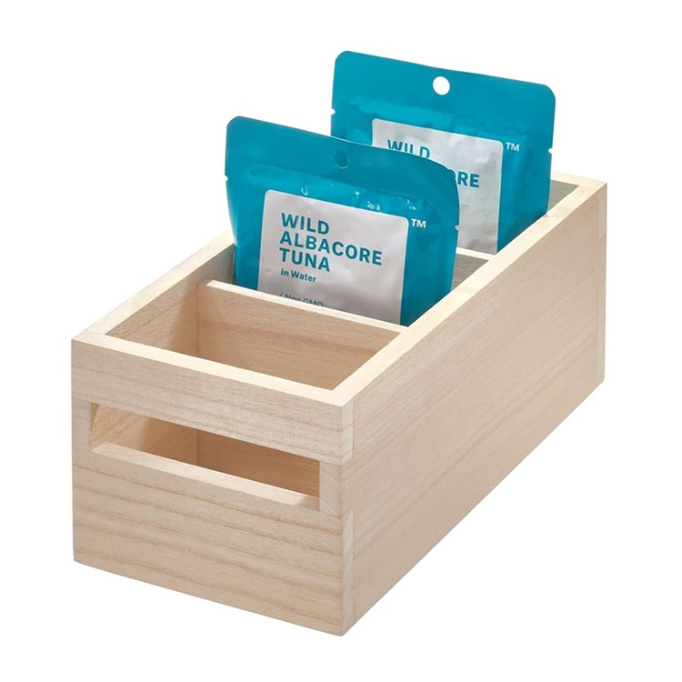 Packet Organiser, PAULOWNIA ECO WOOD BOX, 13 x 25,4 x H 10,5 cm, Natural