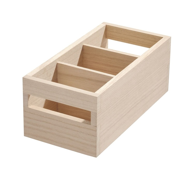 Packet Organiser, PAULOWNIA ECO WOOD BOX, 13 x 25,4 x H 10,5 cm, Natural