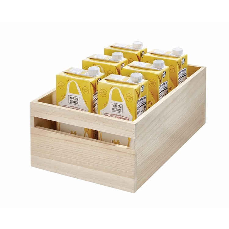 Handeled Bin, XL, PAULOWNIA ECO WOOD BOX, 25,4 x 38 x H 15,2 cm, Natural