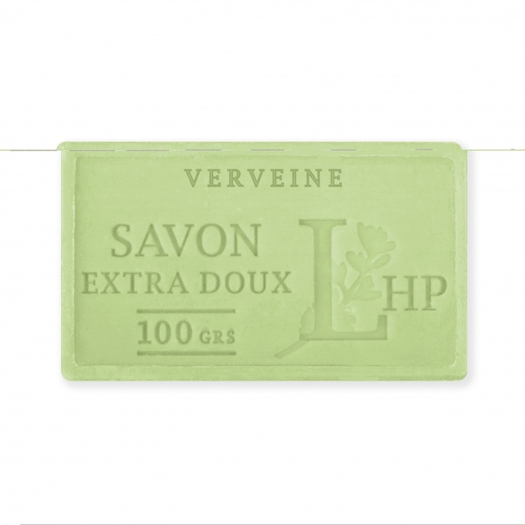 Soap with Verbena, 100 g, SAVON DE MARSEILLE VERVEINE, 8,5 x 5 x H 2,5 cm, Light Green