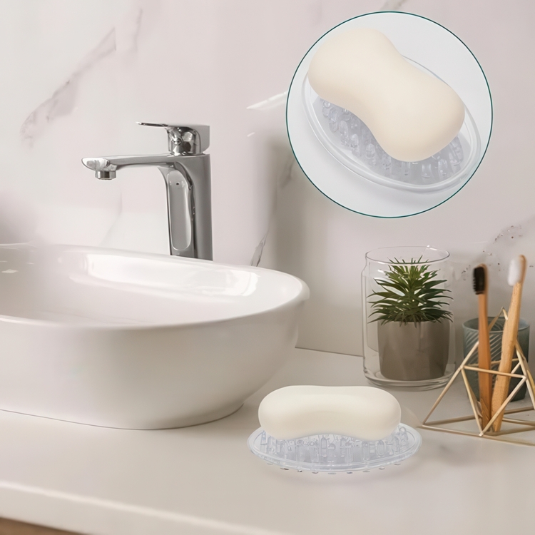 Soap tray, Self Draining, SOAP SAVER, Clear