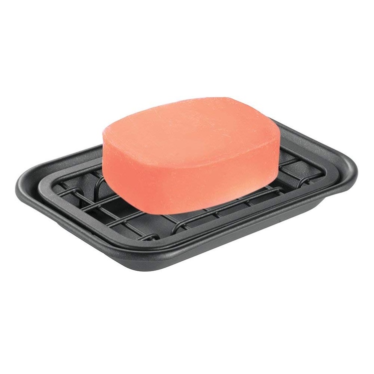 Soap cup, Self Draining, GIA SOAP DISH, 14,5 x 10 x H 2 cm, Matte black