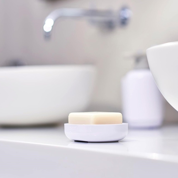 Soap cup, DUO QUICK-DRAIN, 11.5 x 8 x H 2,5 cm, Joseph Joseph, White