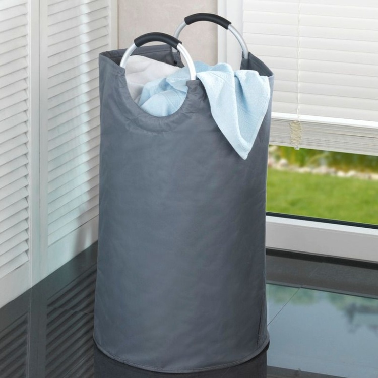 Laundry basket / Bag, 69 L, JUMBO, Ø 38 x H 72 cm, Anthracite