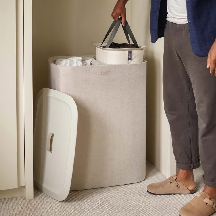 Laundry basket 2 parts, Removable bags, 90 L, JOSEPH JOSEPH DUO TOTA, 56 x 39,5 x H 71 cm