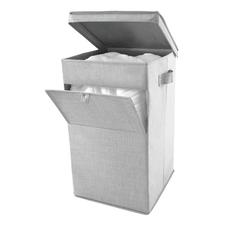 Laundry basket, collapsible, CODI HAMPER, 32 x 36 x H 60 cm, Grey
