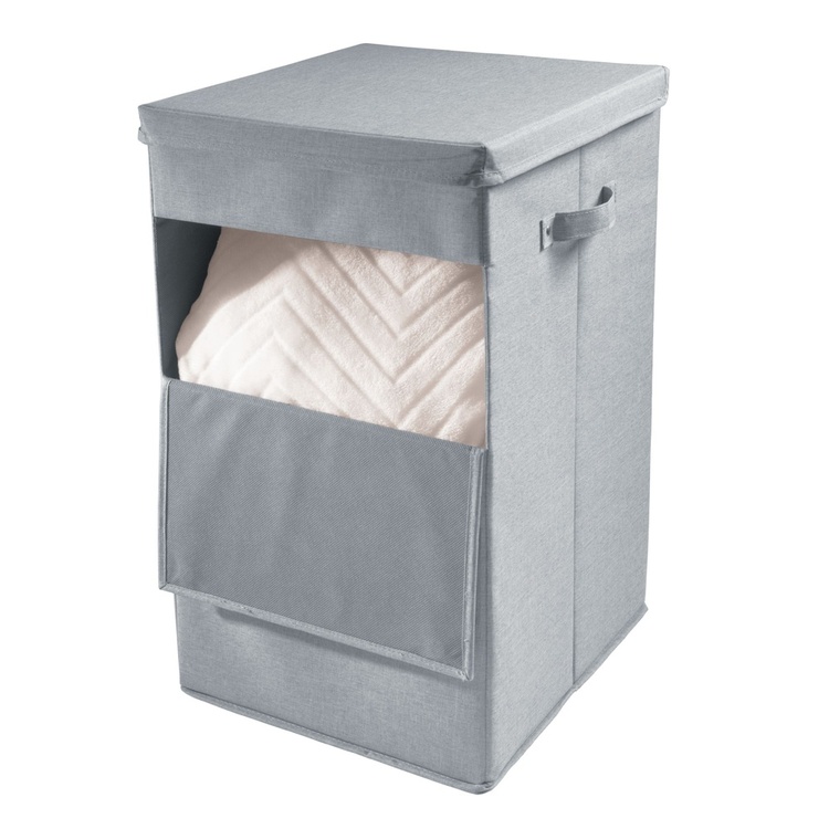 Laundry basket, collapsible, CODI HAMPER, 32 x 36 x H 60 cm, Grey