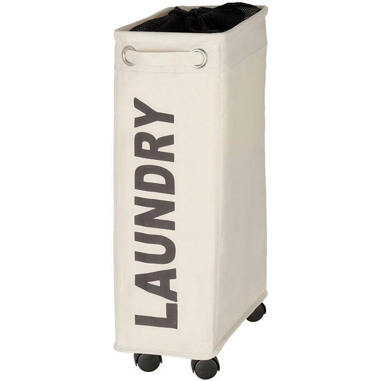 Laundry basket on wheels, Slim, LAUNDRY, 8,5 x 40 x H 60 cm