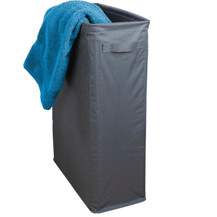 Laundry basket, 46 L, SLIM, 20 x 40 x H 60 cm, Grey