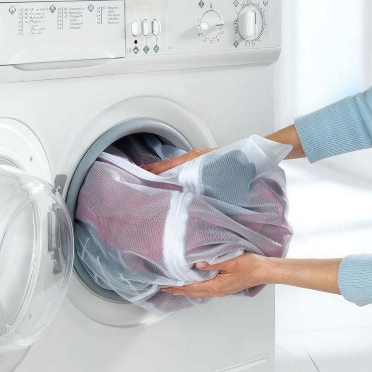 Laundry bag for washing machine, Large, WÄSCHENETZ, 70 x 50 cm, White
