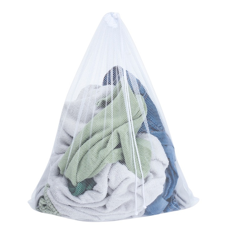 Laundry bag net, 53 L, LARGE MESH BAG, 64 x H 74 cm, White 