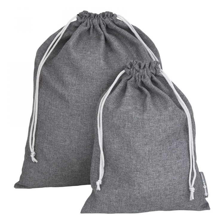 Travel Laundry bags, Set of 2, BIGSO, Small + Large bag, Dark Grey
