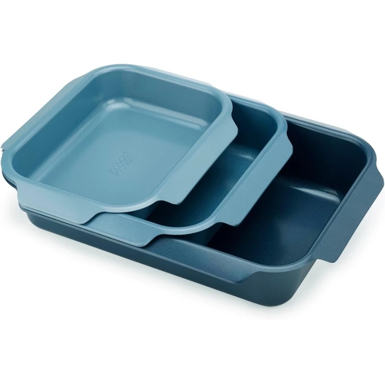 Roasting Pans, Set with 3, NEST OVEN ROASTING TRAYS, Joseph Joseph, Blue