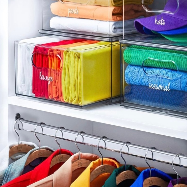 Storage Drawer with divider, THE HOME EDIT ALL PURPOSE DRAWER, 27,3 x 35,6 x H 17 cm, Transparent