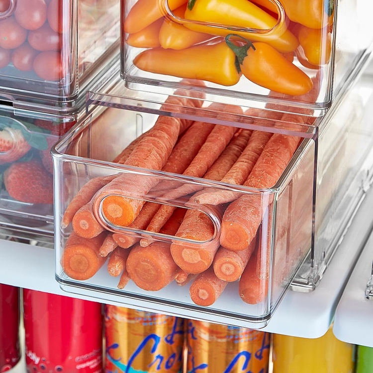 Drawer with divider, THE HOME EDIT FRIDGE DRAWER, 17x 31,4 x H 12 cm, Transparent