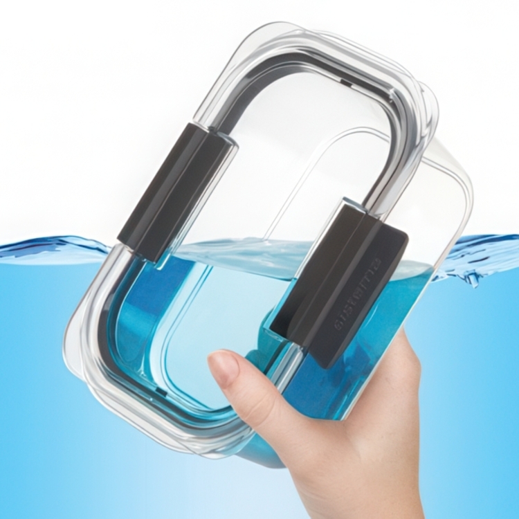 Leakproof food storage, 380 ml, BRILLIANCE SMALL, Sistema, Clear / Black