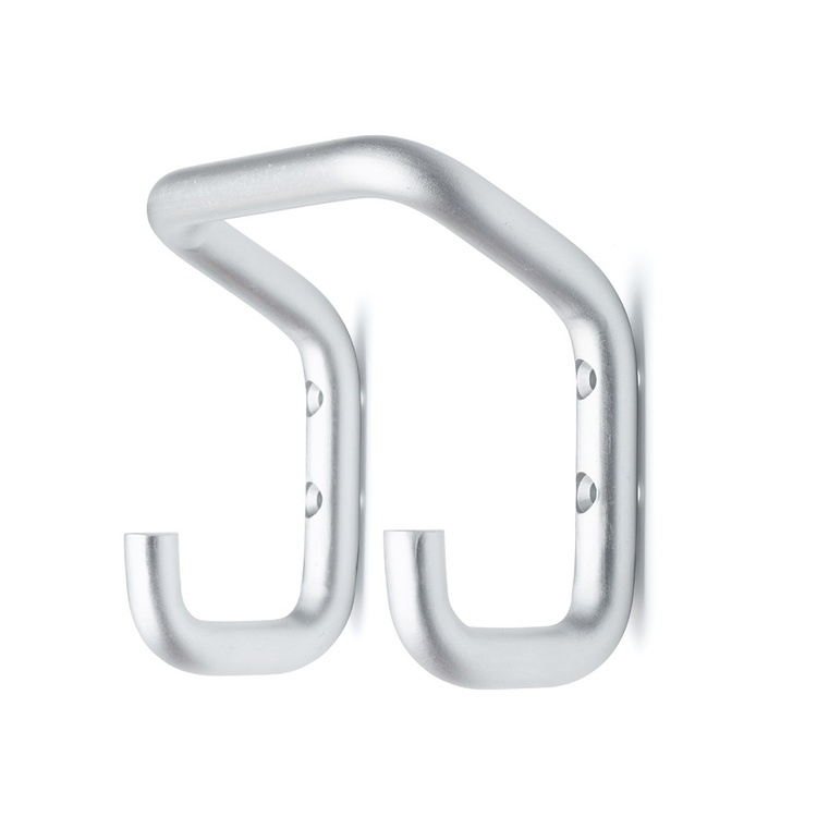 Utility hook in Aluminum , TELLUS LARGE, 8 x 13,5 x H 12 cm, Silver