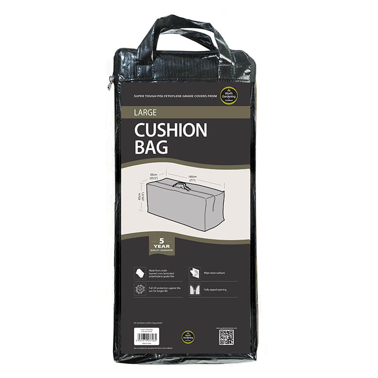 Cushion storage bag, Large, 180 × 65 × H 65 cm, Black