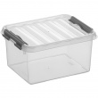 Box, 2L, Q-LINE SMALL BOX, 20 x 15 x H 10,4 cm, Clear / Silver Grey