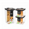 Canisters, 3-pack, SISTEMA TRITAN ULTRA SPECIAL, Clear / Black