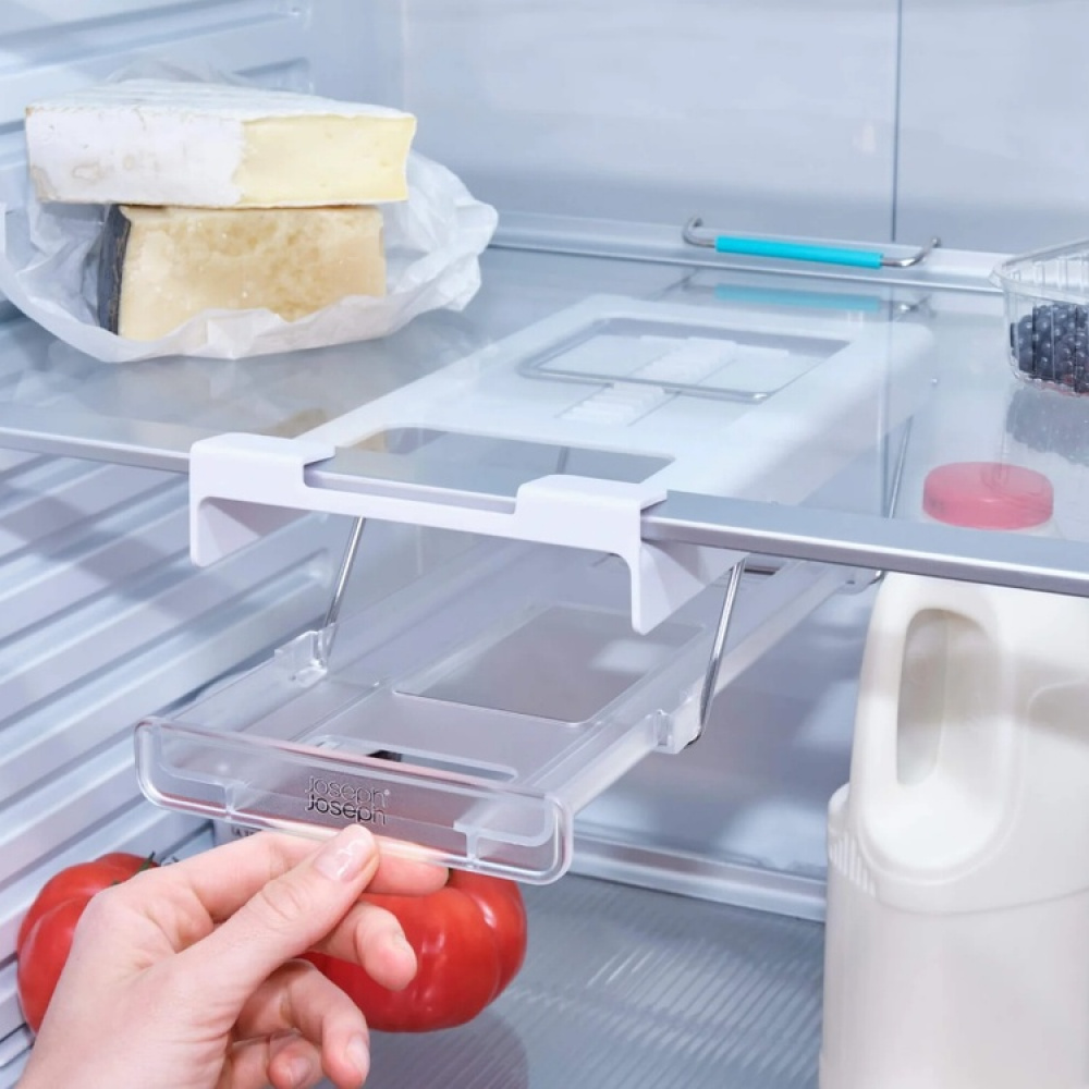 Under Shelf Drawer, JOSEPH JOSEPH FRIDGE CAN DIPENSER, Transparent / white in the group Storage / Kitchen storage / Fridge storage at SmartaSaker.se (40355)