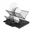 Dish Rack with Drip Mat, NELIA, 34 x 40 x H 25 cm, Black