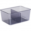 Storage Box, with divider, SAN DIEGO, 22,3 x 15,3, x H 10,5 cm, Transparent grey